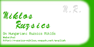 miklos ruzsics business card