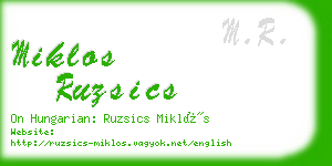 miklos ruzsics business card
